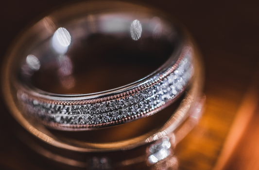 Two silver platinum wedding rings