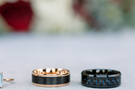 Two silver platinum wedding rings